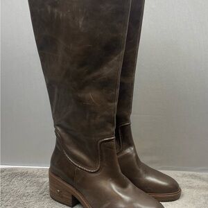 Vince Camuto Knee High Wide Calf Riding Boots Olive Brown Women’s Size 12